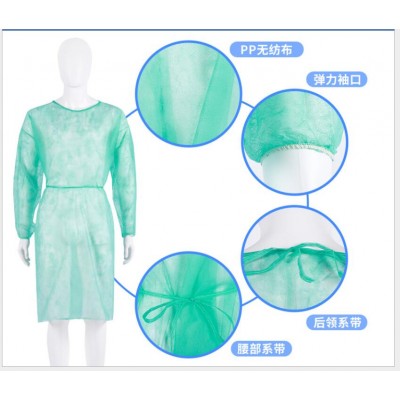 disposable cpe isolation gown green fda