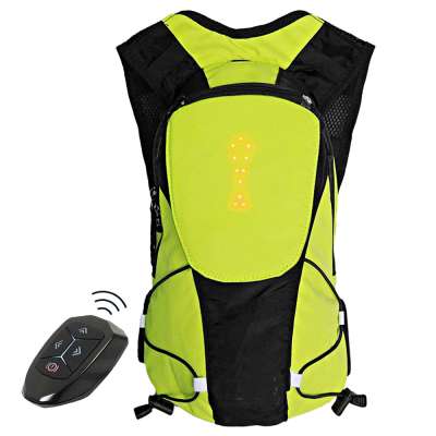 LED remote control warning cycling backpack